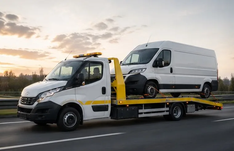 Autolaweta Iveco Daily HolExpert holująca busa dostawczego
